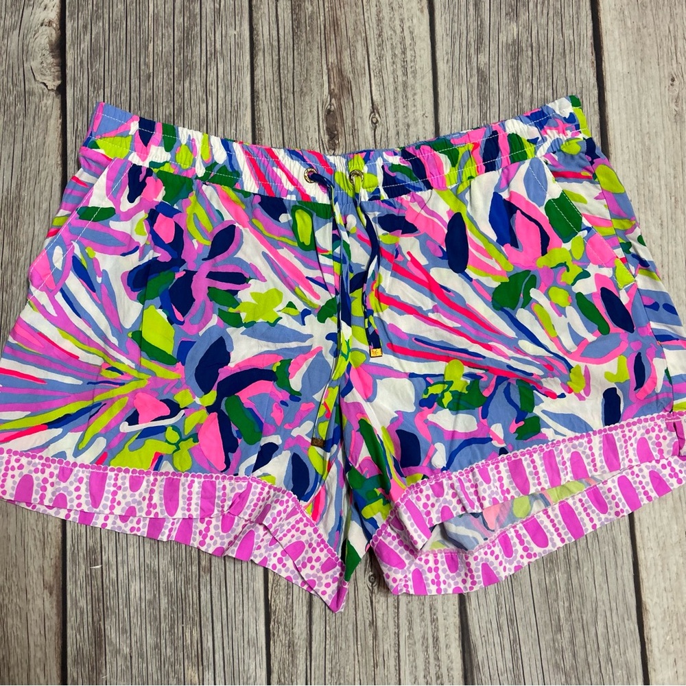 Lilly Pulitzer 24483 Katia Shorts Havin A Blast Engineered Rayon Colorful Size M